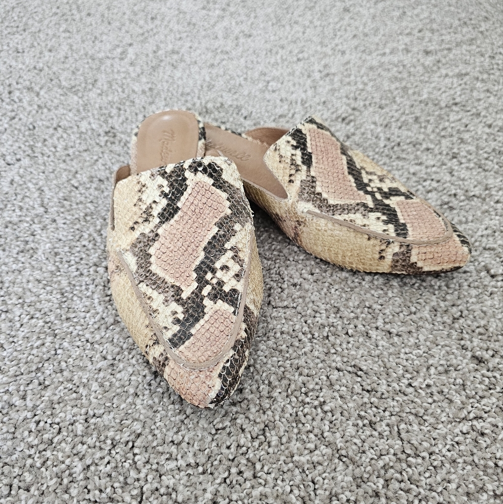 Madewell Snakeskin Mule Loafers Sz 6